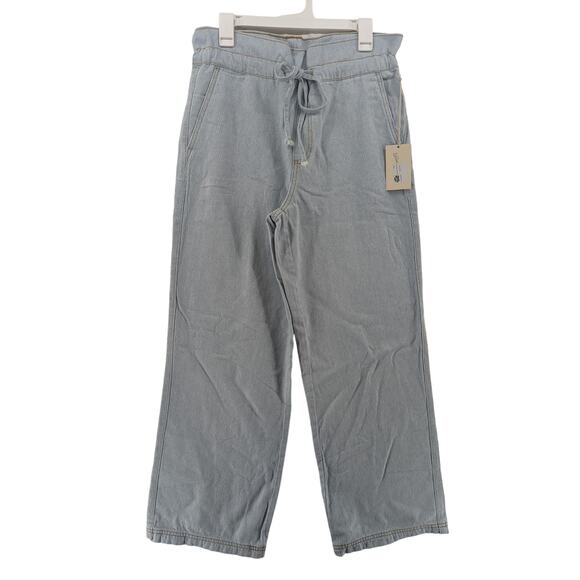 Universal Thread Wide Leg Jeans 2S Blue Light Wash High Rise Drawstring Everyday - Picture 1 of 11